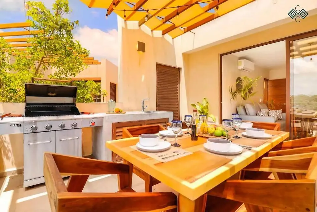 Private Pool Penthouse In Tulum 3 Bedrooms. 0*,